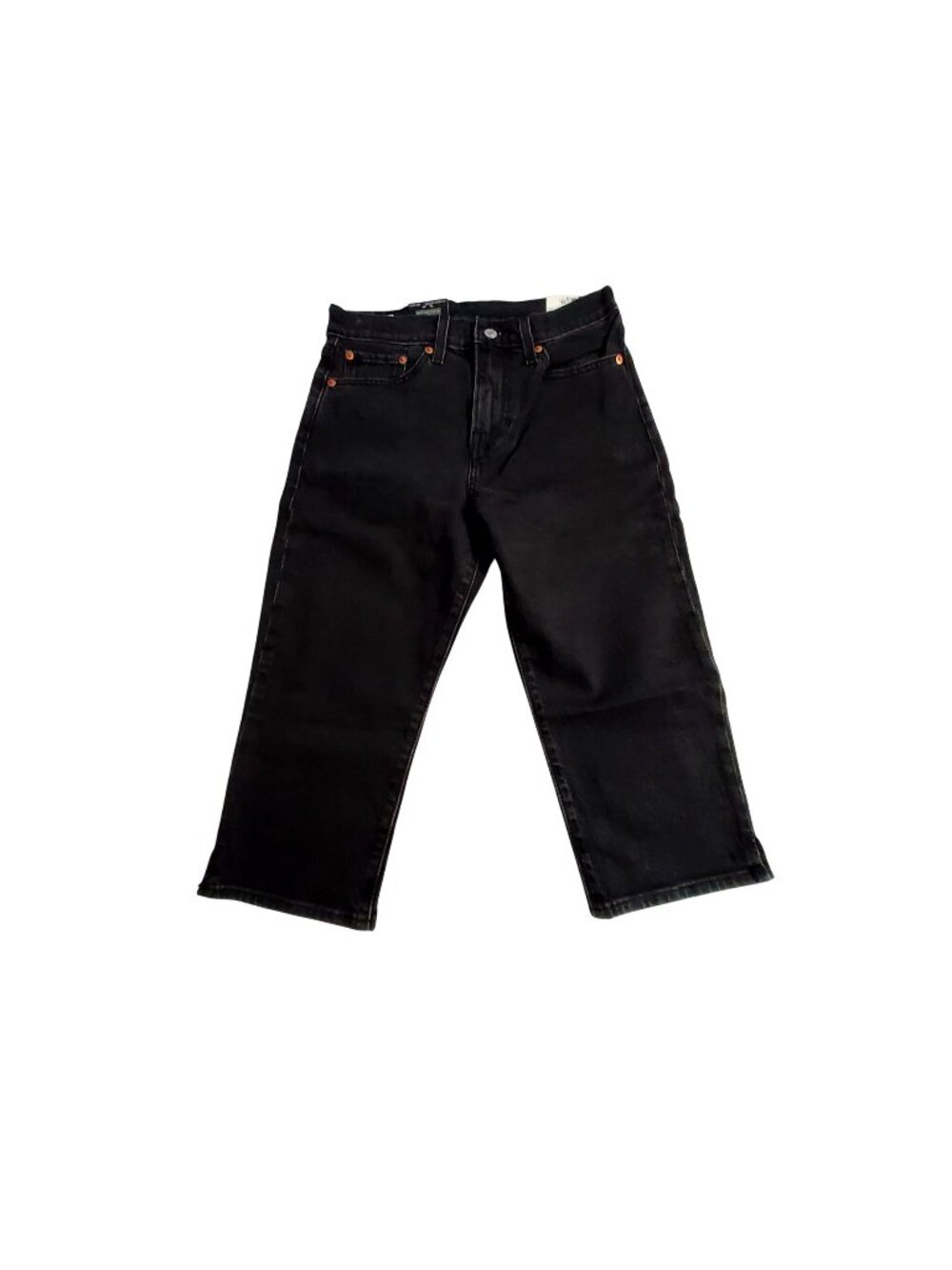 Levi`s Womens Premium Wedgie Capri Black Stretch Jeans Snug Fit Size 27